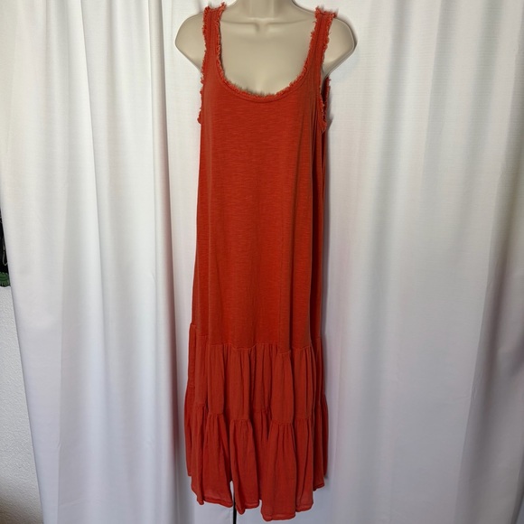 Caslon Nordstrom Tiered Cotton Gauze Midi Dress Mixed Media Flowy Boho Sz Small - Picture 9 of 12
